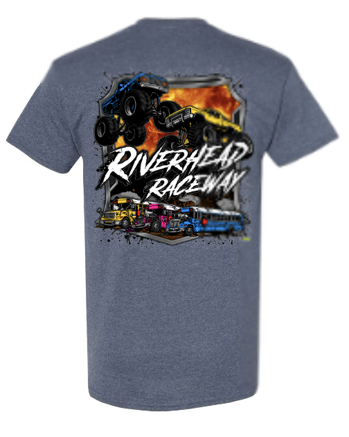 Monster Trucks & Busses T-shirt - Heather Navy
