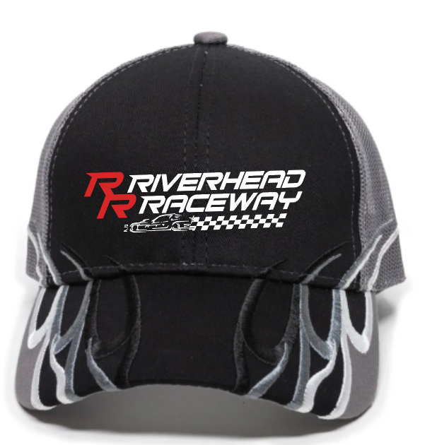 Flame Snap Back Hat - Black